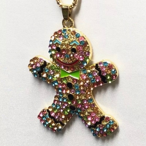 Christmas Gingerbread Man Betsey Johnson New - Picture 3 of 7